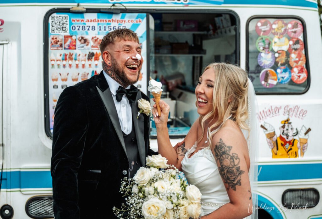 A couple enjoying their wedding day, photographed by Weddings By Mark
